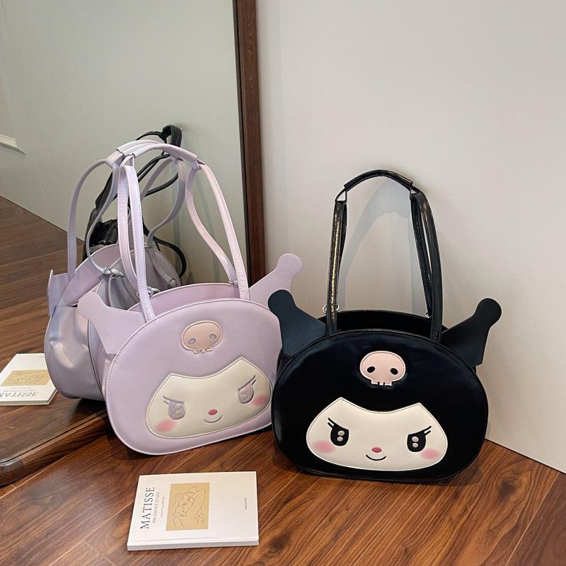 Kuromi Cute Girls Summer Backpack With Macaron Color Pu Material For Daily Use