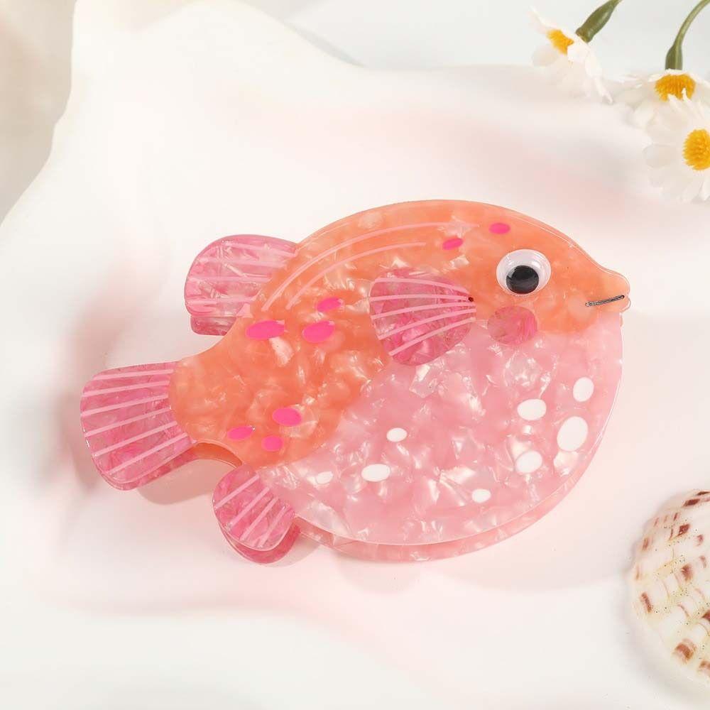 Sweet Fish Hair Claw Starfish Acetic Acid Hair Claw Creative Conch Shark Clip  Daily