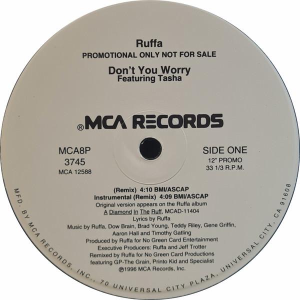 12inch Record RUFFA, TASHA HOLIDAY - Don't You Worry MCA8P3745PROMO MCA Records 1996 US Rap & Hip-Hop/R&B Used