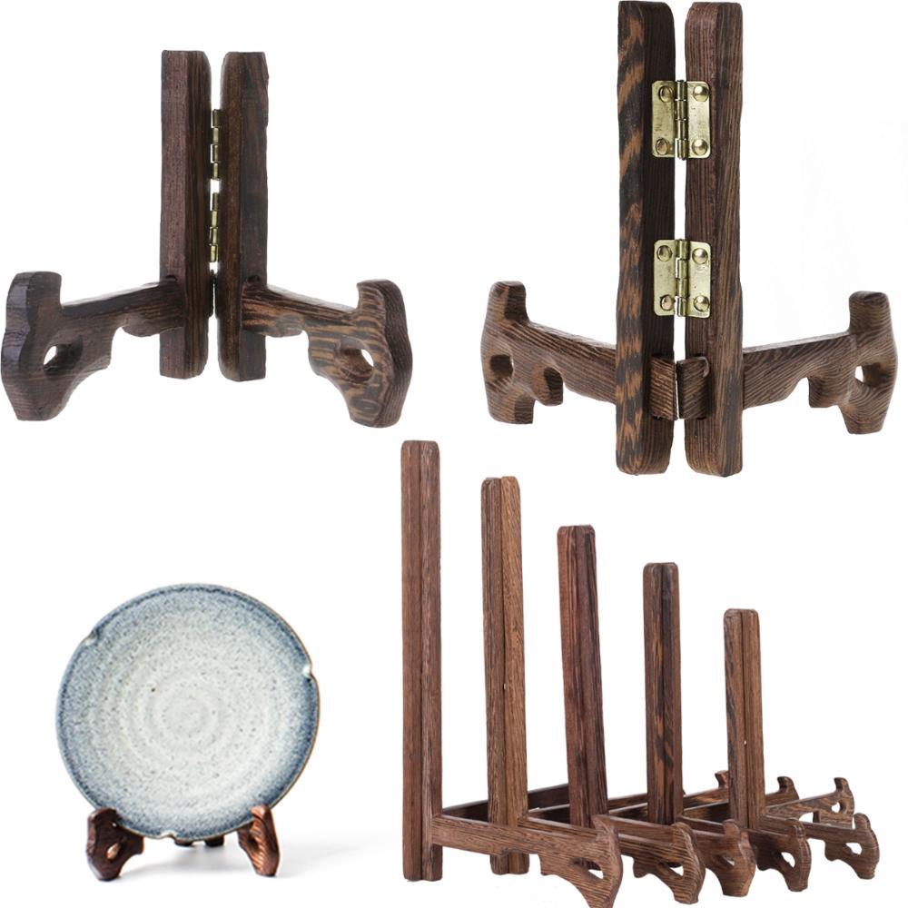 Home Wooden Picture Bracket 3-7inch Photo Frame Stand Easels Plate Holder Display Stand