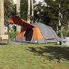 Family Tunnel Tent 8 Persons Grey and Orange Waterproof