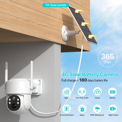 4G SIM-карта Солнечная IP-камера 4MP HD Наружная беспроводная WIFI Встроенная PTZ-камера с питанием от аккумулятора PIR Обнаружение человека Двусторонняя аудиосвязь iCsee