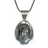 Seraphinite Gemstone Mother's Day Ethnic Handmade Silver Jewelry Pendant  2"