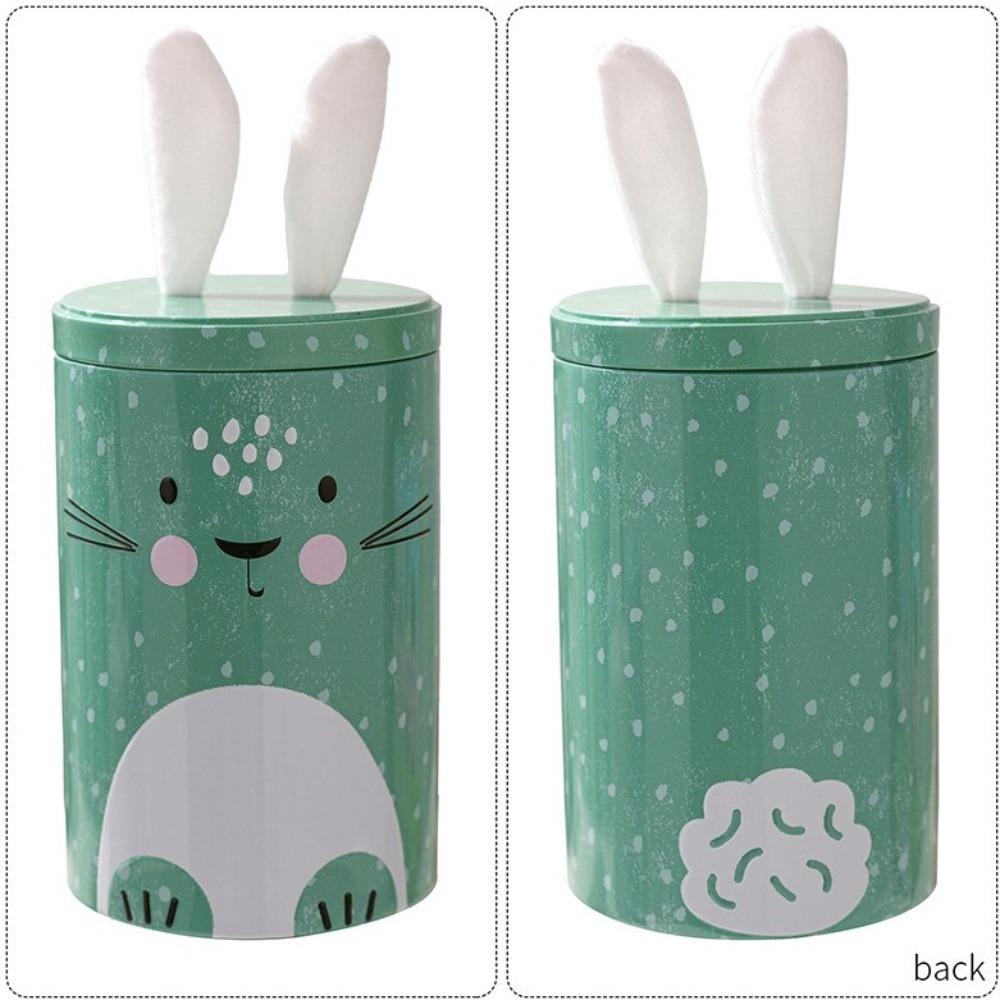 Cute Easter Bunny Tin Box Vintage Storage Gift Box Creative Iron Bucket Ornament Party Favors