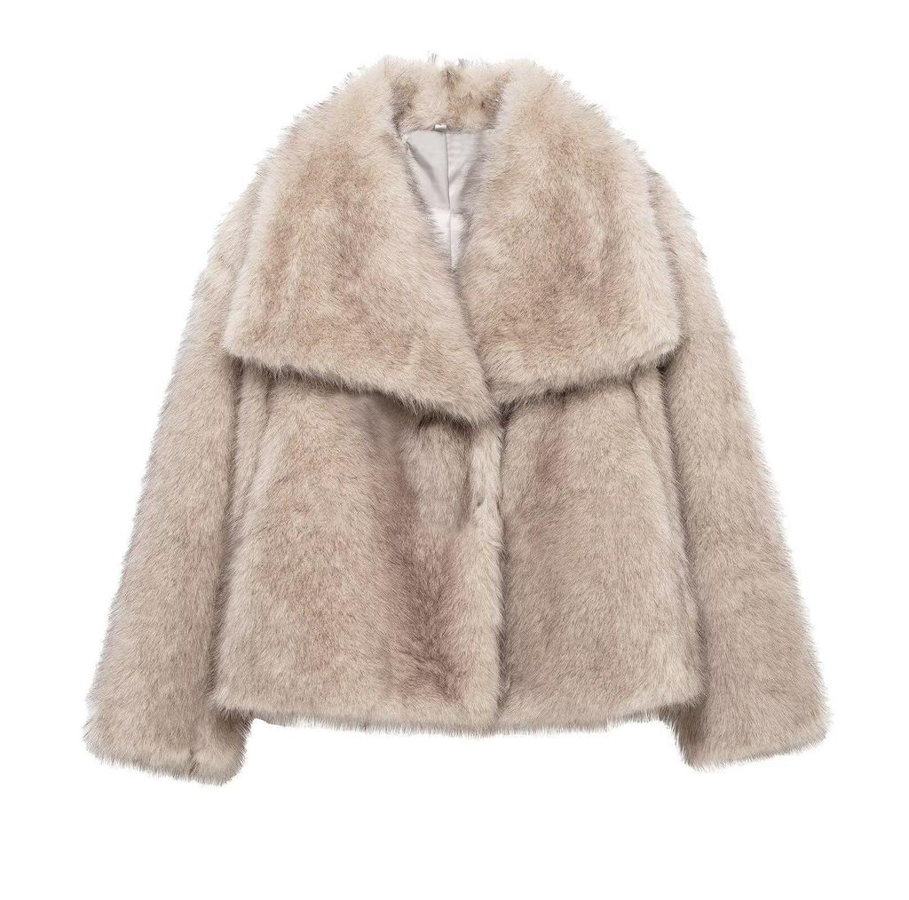 Trendy Women's Thick Lambswool Fur Winter Coat