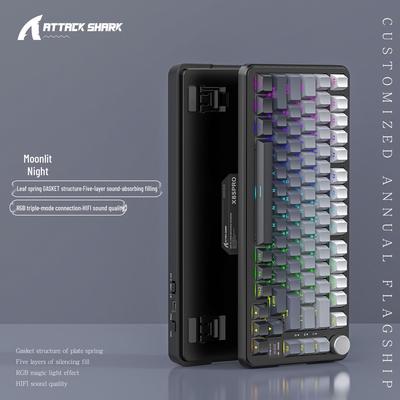 Беспроводная механическая клавиатура Shark X85PRO RGB с Bluetooth и возможностью горячей замены переключателей.