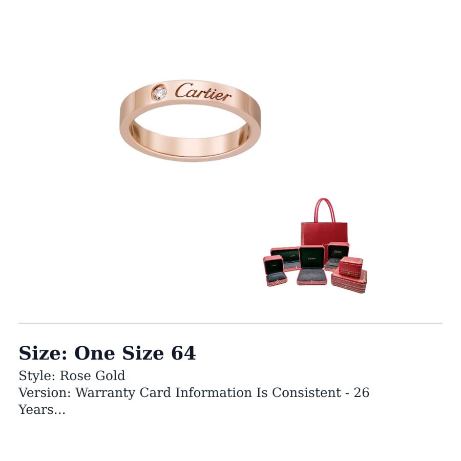 CARTIER C DE CARTIER 18K Gold Diamond Rings Unisex Rose Gold B4086400