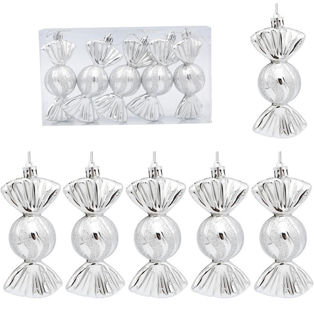 5 шт. Пластиковые рождественские конфеты, украшения, небьющиеся, елочные шары, подвески, сувениры для вечеринок