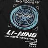Li-Ning Модный универсальный пуловер с принтом букв, с круглым вырезом, с коротким рукавом, шорты со средней посадкой и завязками, повседневный спортивный костюм, унисекс AHSU969-2+AKST543-3
