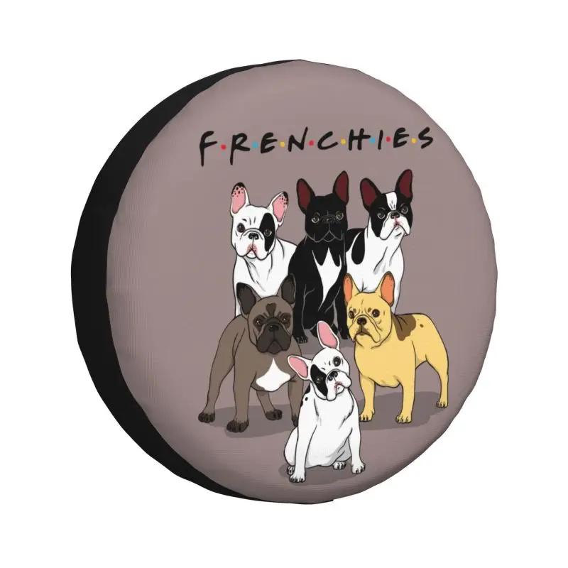 Funny Frenchies French Bulldog Spare Tire Cover for Toyota Mitsubishi Jeep RV SUV Camper Car Wheel Protector Covers