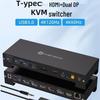 Jiyin 4K 120Hz KVM-переключатель USB-C HDMI двойной DP 100 Вт PD