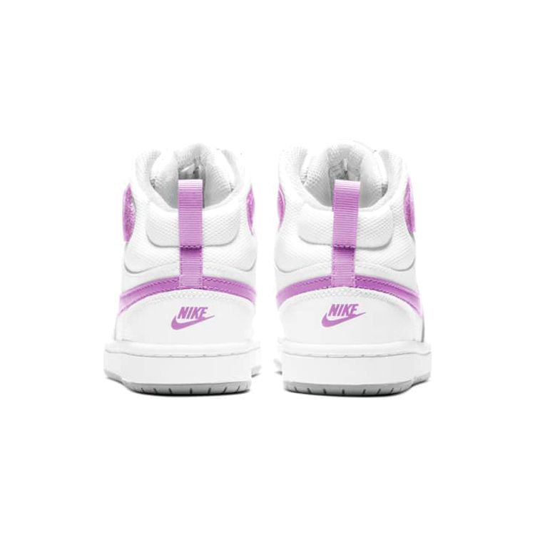 Nike Mid 2 Ретро Повседневные Нескользящие Амортизирующие Прочные Полувысокие Детские Кеды для Скейтборда Детские кеды Белый Фиолетовый CD7783-103