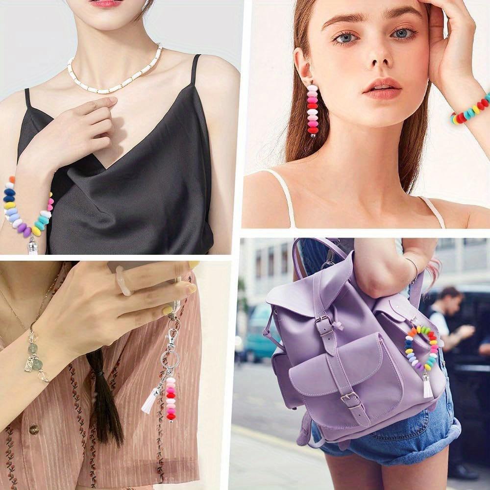 22/42/62 силиконовые бусины-бобы, многоцветный силиконовый брелок с бусинами, разделительные бусины, аксессуары для ручек, сделай сам браслет на ногу, брелок для серег