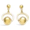 [H5480] - Gold Plated 'Marbles' Earrings - 20x11 Mm