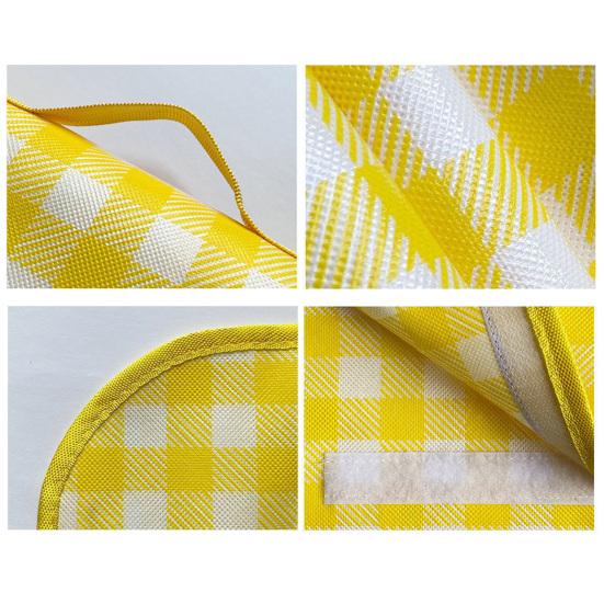 Складной коврик для пикника Водонепроницаемое песочное одеяло Очень большой пикник Здоровая ткань без запаха Одеяло в зеленую, желтую, красную полоску для пляжа, кемпинга