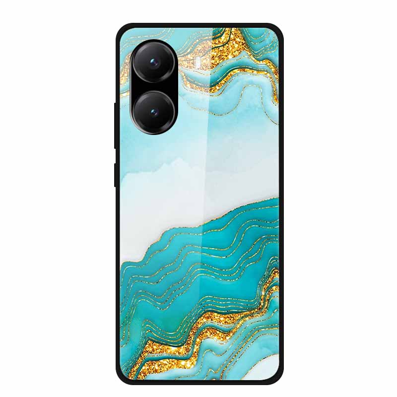 Закаленное Стекло Чехол для Poco X7 Pro Задняя Крышка ПК Жесткие Ударопрочные Чехлы для Xiaomi PocoX7 Pro Funda Мраморная Текстура Модный Coque