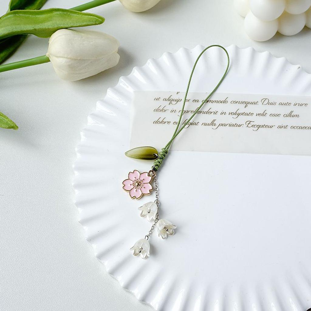 Цветы Ремешок Брелок Подвеска Брелок для ключей от машины Подвесное украшение Тюльпан Подвески для телефона для сумочки Кошелька Сумки Украшения