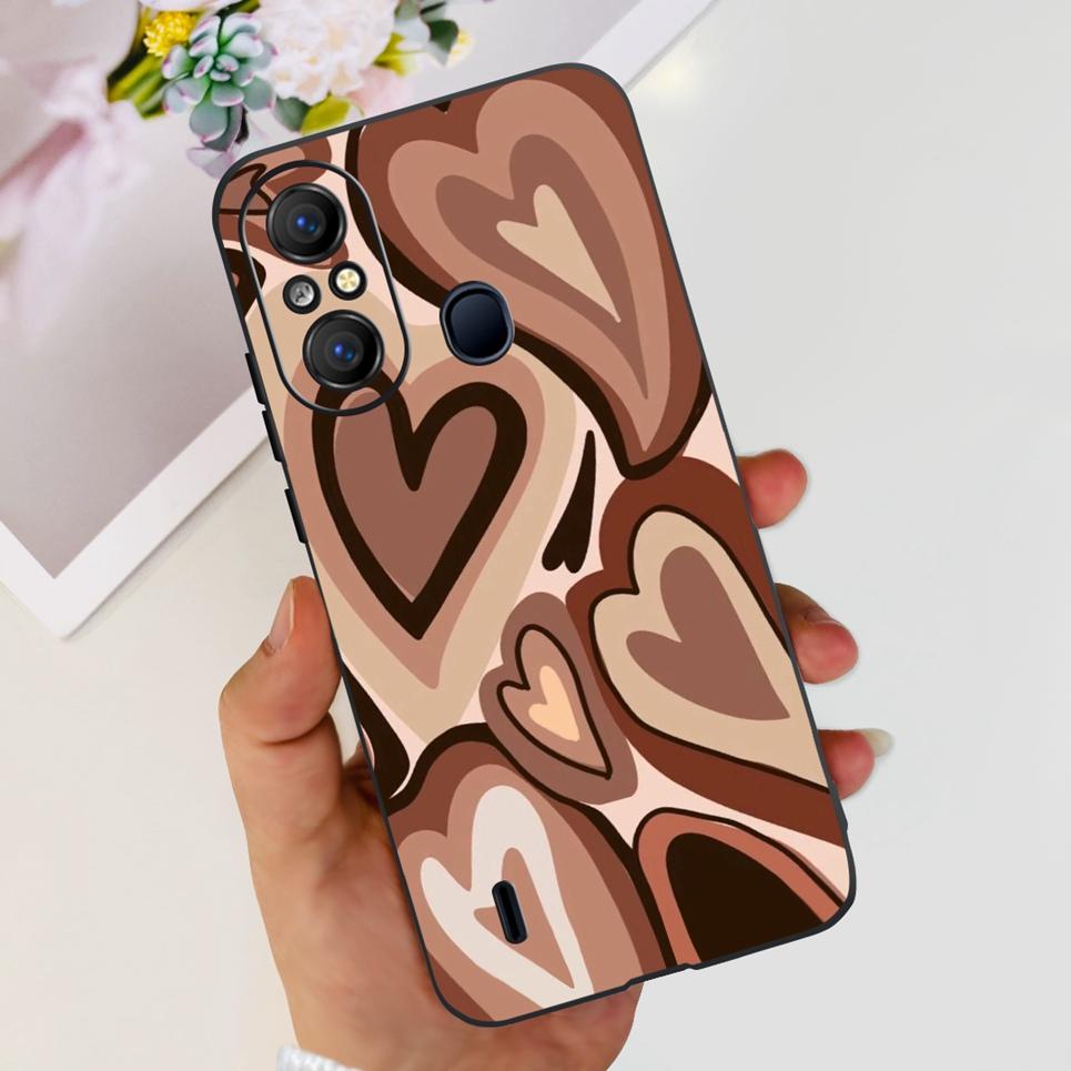 For ITEL A58 ITEL A49 Back Cover Jelly Stylish Beauty Pattern Printed Phone Case For ItelA48 A 49 Soft Black Matte Silicone Etui