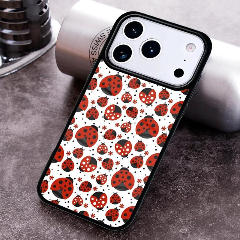Чехол для телефона с божьими коровками для iPhone 17 16 15 Pro Max Air 14 13 12 11 Plus Ударопрочный Чехол Capa