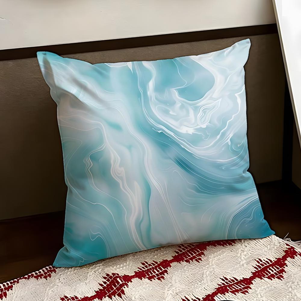 Icy Ice Blue Fluid Flame Cushion Cover Reversible Soft Durable Pillow Cover Home Car MultiScene Use for Daily Comfort