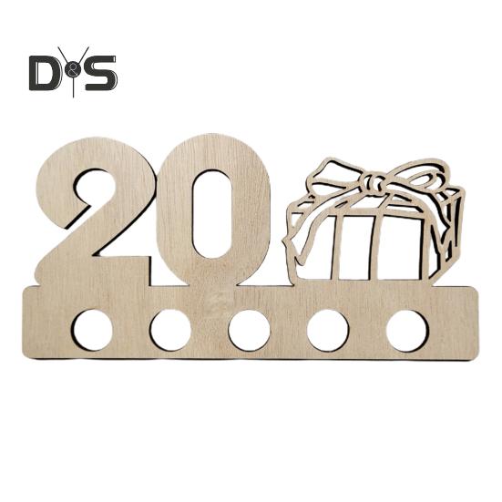 Деревянный держатель для денег на день рождения, 5 отверстий, 18/20/25/30/40/50/60/70-летие, празднование дня рождения, кошелек для денег, украшение для рабочего стола, знак, день рождения, подарок для денег