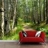 Murals Wallpaper 3D Green Forest Birch Path Wall Painting Living Room TV Sofa Background Wall Mural
