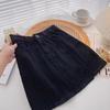 2024 Autumn Retro High Waist Corduroy Midi Skirt - Slimming A-line with Slit, Perfect for Commuting and Flaunting Long Legs