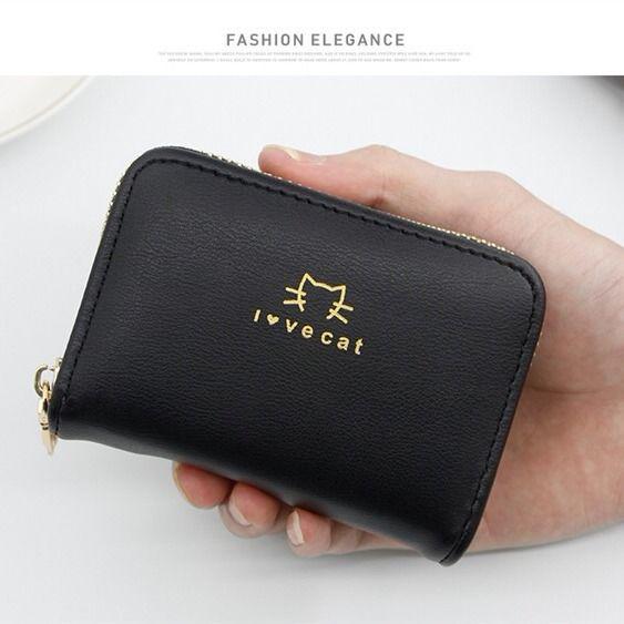 Женский кошелек-картхолдер на молнии - Много отделений для карт, Большая вместимость, Мини-кошелек для монет