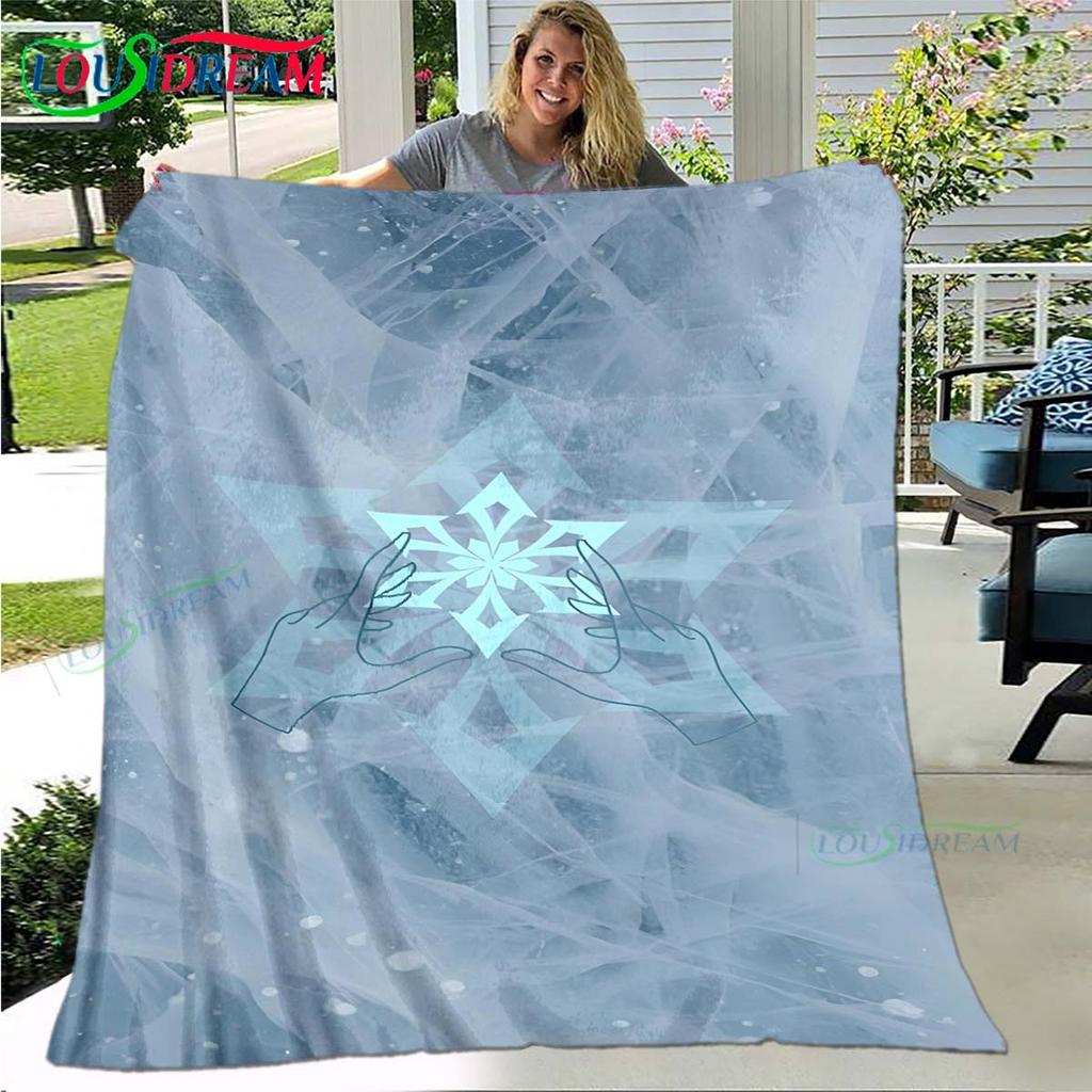 Горячий плед с узором рун Genshin Impact, тонкий фланелевый плед, портативный плед для дома, путешествий, офиса, на обеденный перерыв, подарок на день рождения