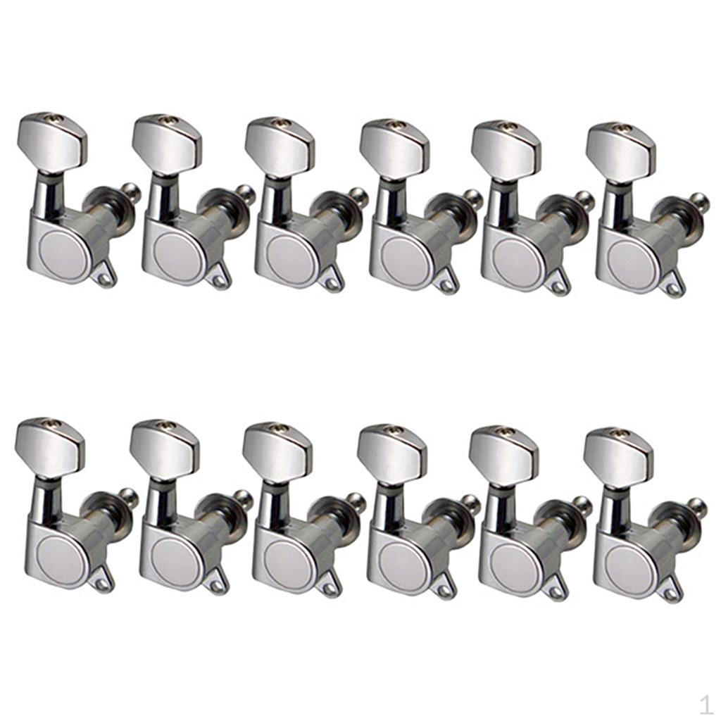 Tuning Pegs Enclosed Machine Heads For Acoustic Electric Guitar 12R