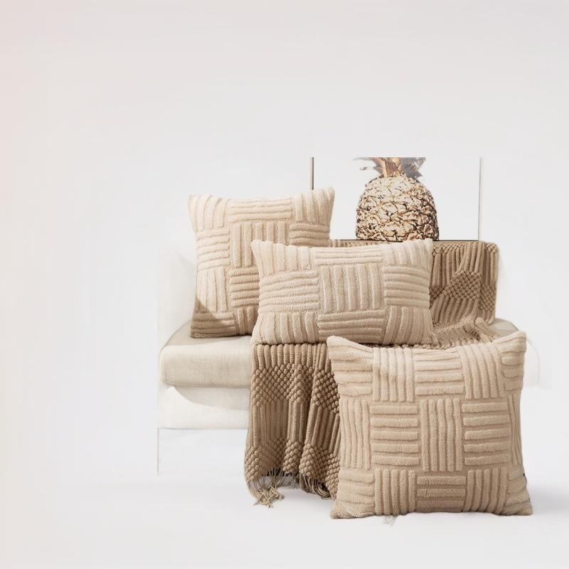 Мягкие Наволочки для Декоративных Подушек Вязание Мех Однотонный Чехол для Подушки Дивана Подушка для Талии Наволочка Защитный Чехол для Подушки Офисный Диван