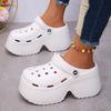 Fashion Eva Platform Clogs for Women Thick Bottom Wedges Heels Garden Sandals Woman 2025 Summer Comfort Non Slip Beach Slippers