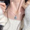 Natural colored treasure spar pendant s925 sterling silver non-fading necklace women's high-end design clavicle chain daily women's jewelry gifts