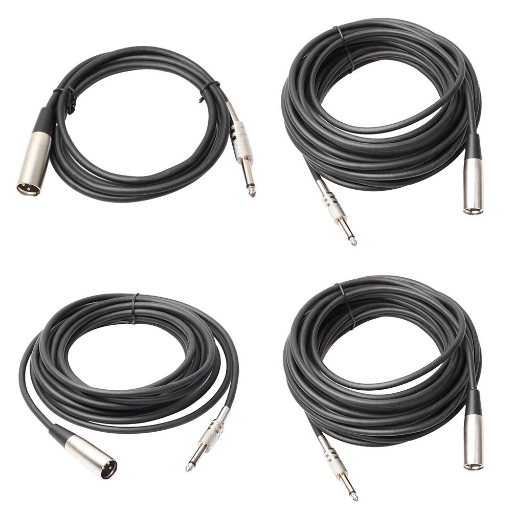 XLR 3-контактный штекер на 1/4-дюймовый моно-штекер экранированный микрофонный аудиокабель