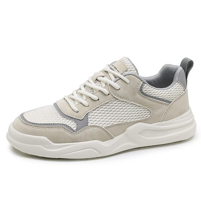 Мужская обувь весна и лето сетчатая дышащая 2025 новая платформа белые туфли мужские ультралегкие спортивные и повседневные кеды