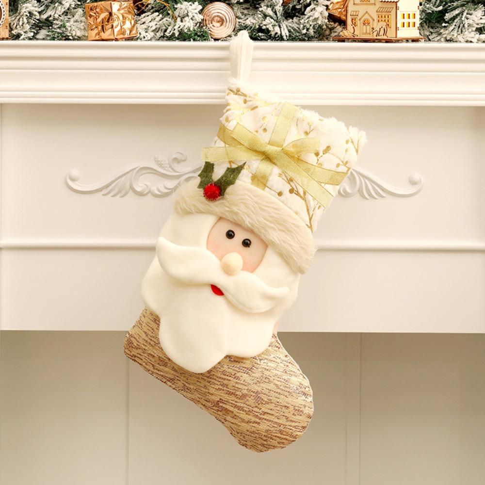 Hanging Christmas Socks Santa Claus Xmas Tree Ornament Gift Creative Christmas Candy Bag Party