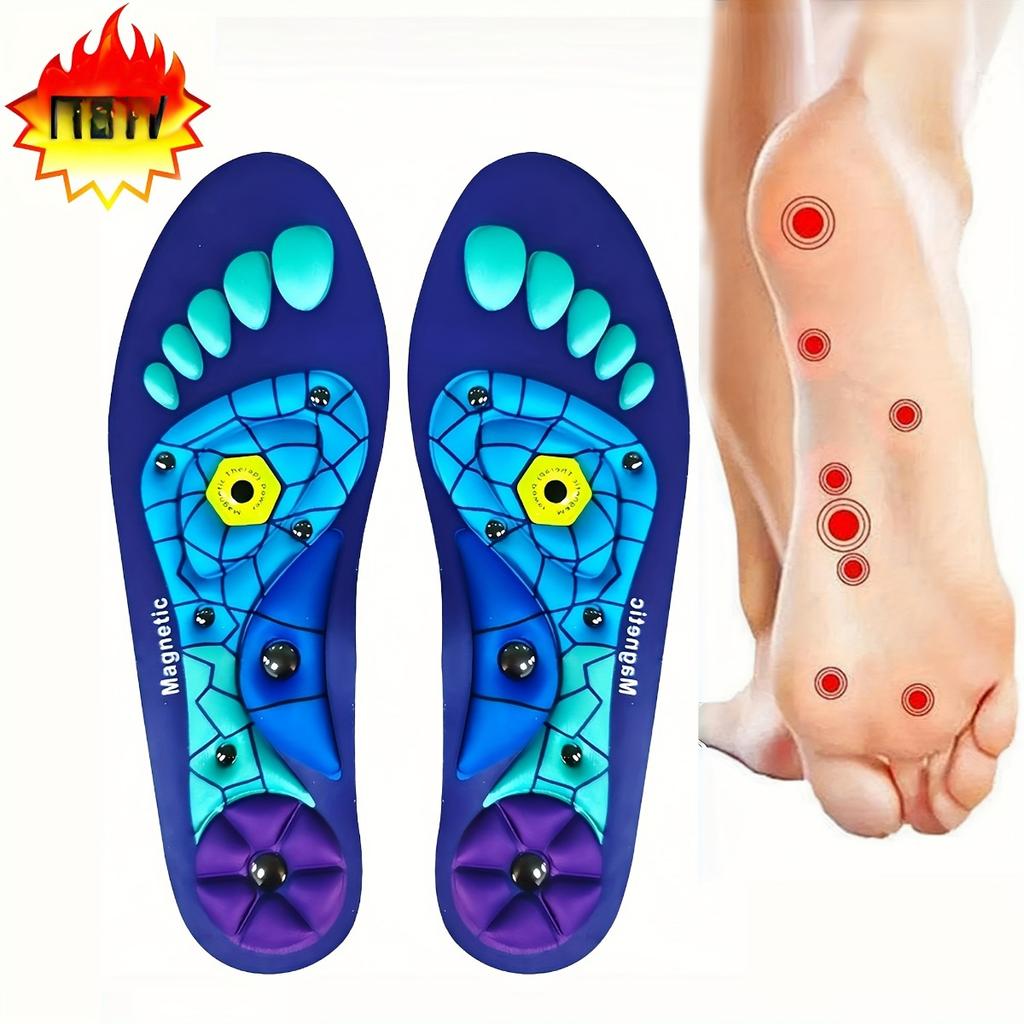 Magnetic Acupoint Massage Insole - Ergonomic Arch Support, Sweat Absorption and Odor Prevention, Soft and Elastic, Cutting Design, Muscle Tension