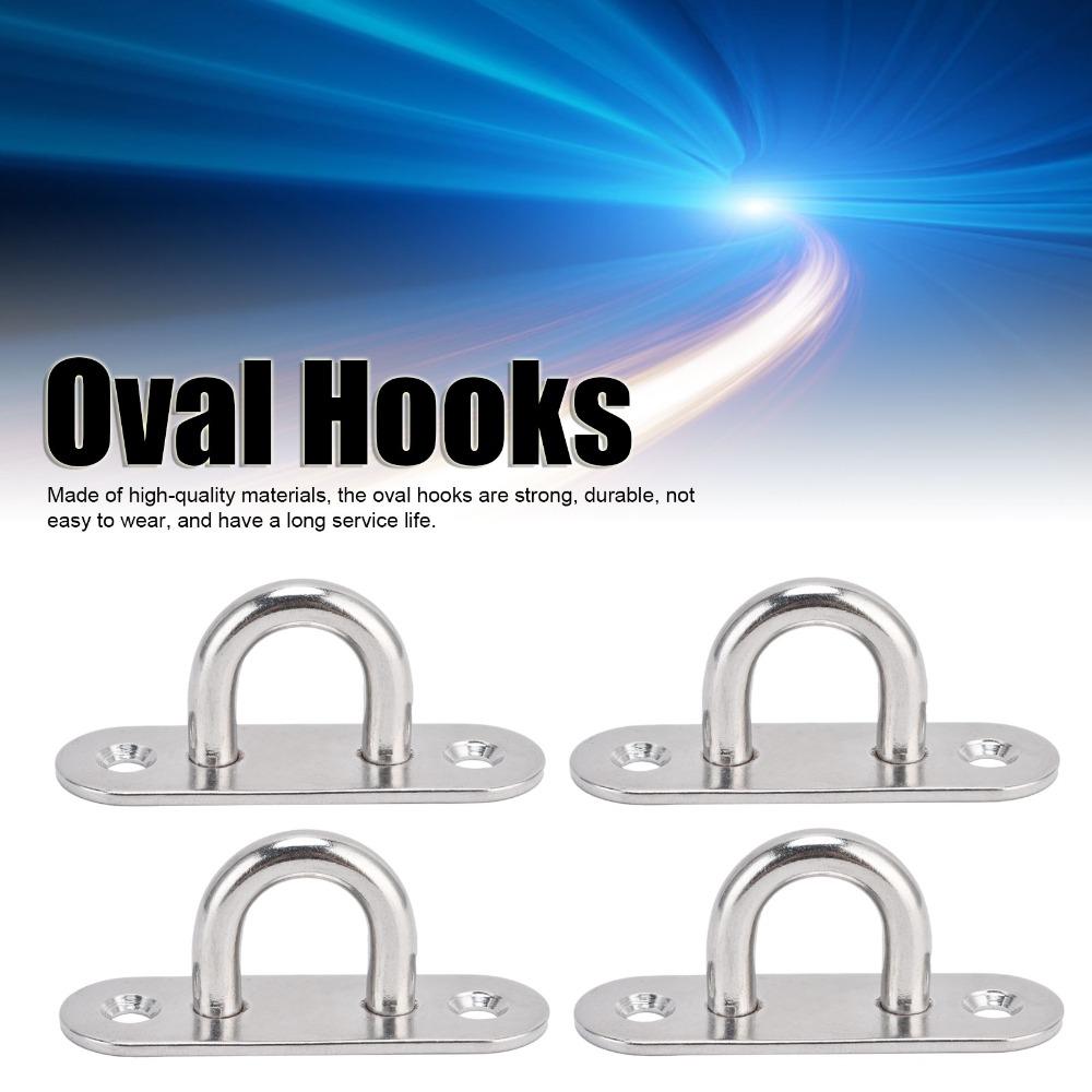 4pcs Durable Ceiling Mount Eye Plate Enclosed Hook Hardware Staple Loops For Hammock