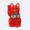 Yakushi Kiln Lucky Cat Good Luck Good Luck (Red/Small) (with Sticker)