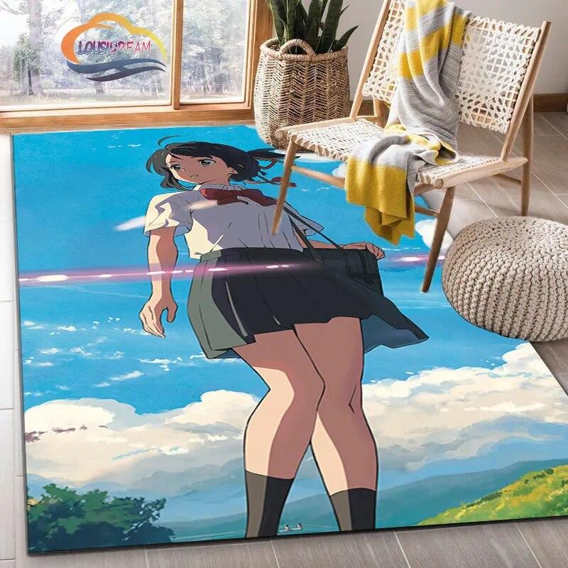 Последний анимированный ковер Suzume Anime 3D печать декоративный коврик для детей и девочек гостиная спальня диван коврик