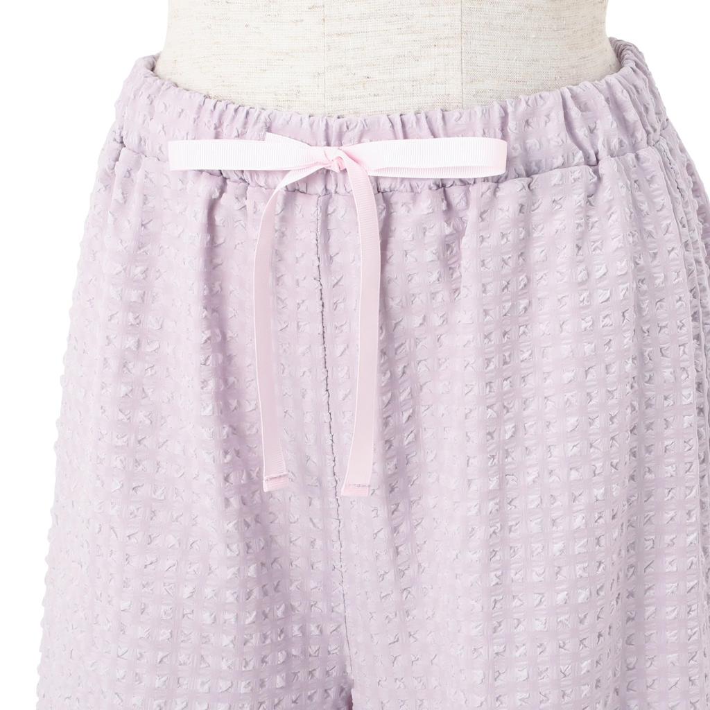 Francfranc Фиолетовый пижамный комплект с вышитым логотипом и жаккардовым узором в клетку, Домашняя одежда и одежда для отдыха, Модель 2025