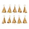 10-Pack Vintage Gold Metal Bells for DIY Christmas Ornaments and Boho Craft Projects, Handmade Rustic Home Decor with Antique Finish