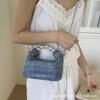 Повседневная сумка женская сумка-багет для поездок на работу 2025 новая корейская версия джинсовая сумка через плечо универсальная сумка-мессенджер сумка-багет сумка-пельмень