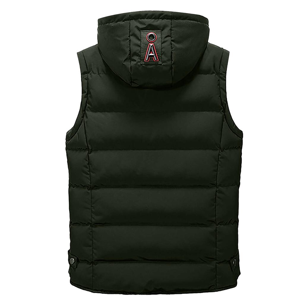 Мужской повседневный зимний теплый жилет без рукавов на молнии, куртка, верхняя одежда, топы
