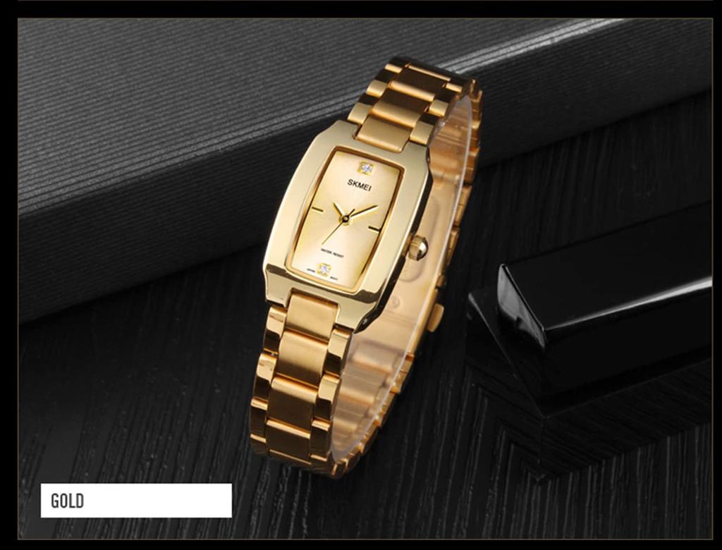 Часы Простые стильные квадратные золотые часы женские водонепроницаемые повседневные деловые брендовые симпатичные маленькие квадратные роскошные подарочные золотые часы из нержавеющей стали