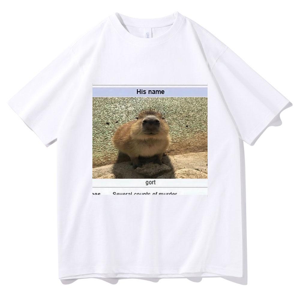 Cort Premium Capybaras Graphic Print Tshirt Funny Top Men Women Fashion Harajuku Oversized Tshirt Short Sleeve Mens Streetwear