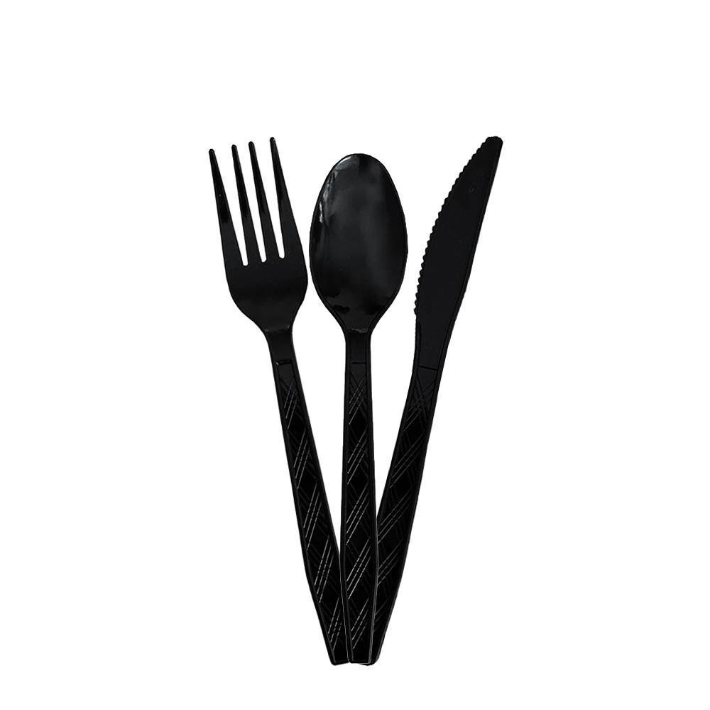 Cicimini Solid Color Tableware Knives Forks And Spoons Red Pink Purple  Black Green Yellow Wedding Birthday Disposable Tableware