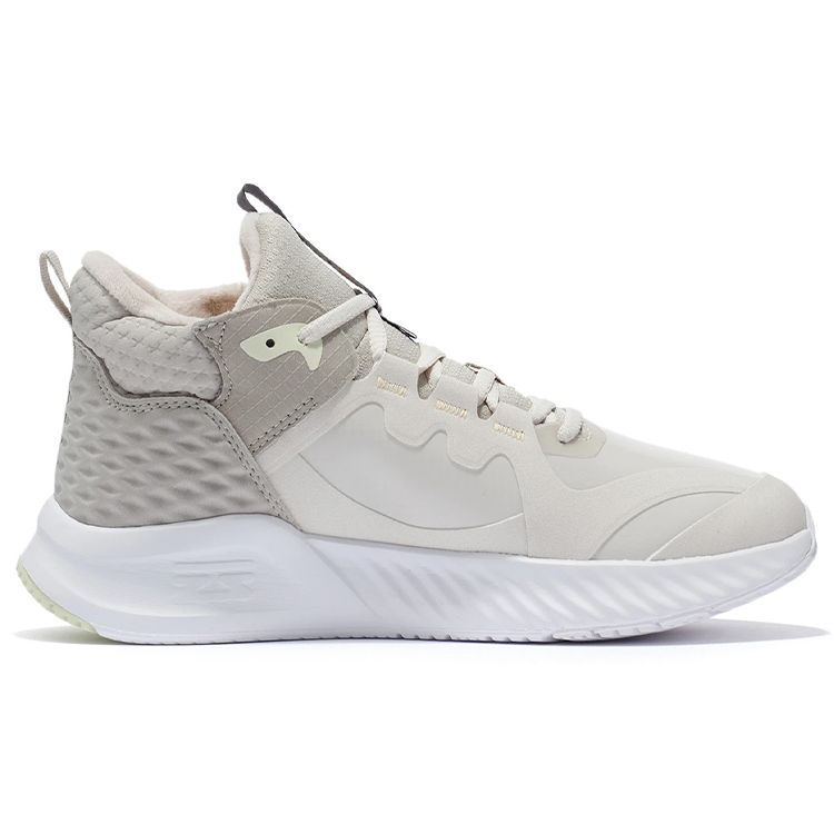 Li Ning Мягкие Зимние Спортивные Кроссовки с Флисом и Амортизацией Женские Кроссовки Желто-Серые AGLR238-3