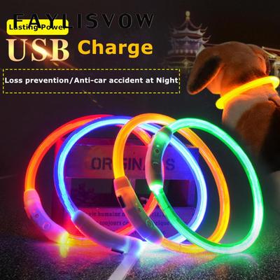 50 см USB перезаряжаемый водонепроницаемый ошейник для собак со светодиодной мигающей подсветкой и поясом