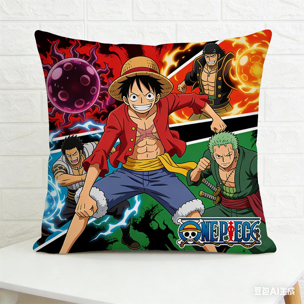 One Piece Character Pillowcase Decorative Cushion Cover For Sofa Living Room Bedroom Sleeping And Indoor Home Accent